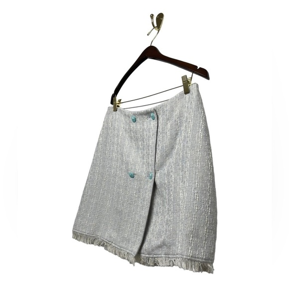 STAUD Fortuna Skirt Fog Gray White 12 - Picture 9 of 13